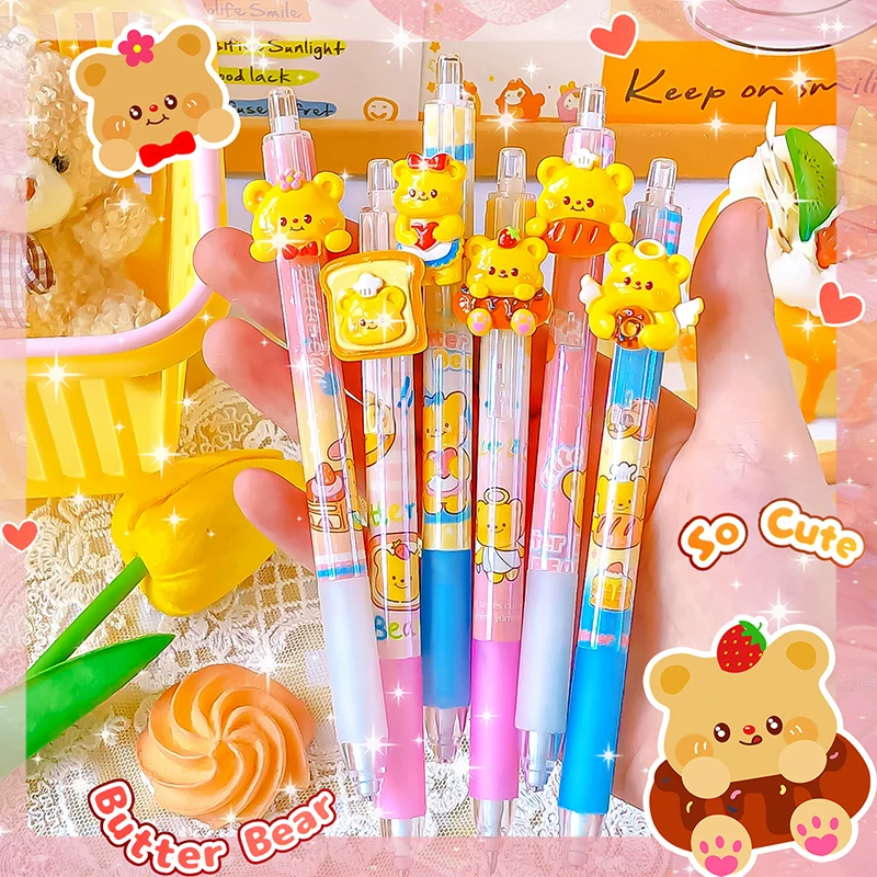 kawaii stationery Aesthetic stationery drawing automatic pencils school useful school supplies cute bear mechanical pencil set