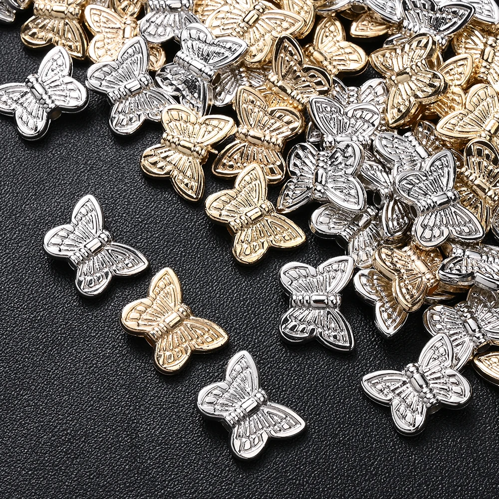 iYOE 50 Stück 11 x 14 mm Schmetterlings-CCB-Perlen für die Schmuckherstellung, handgefertigt, DIY-Armband, Halskette, Ohrringe, Schmuck, Geschenke für Freunde, Zubehör