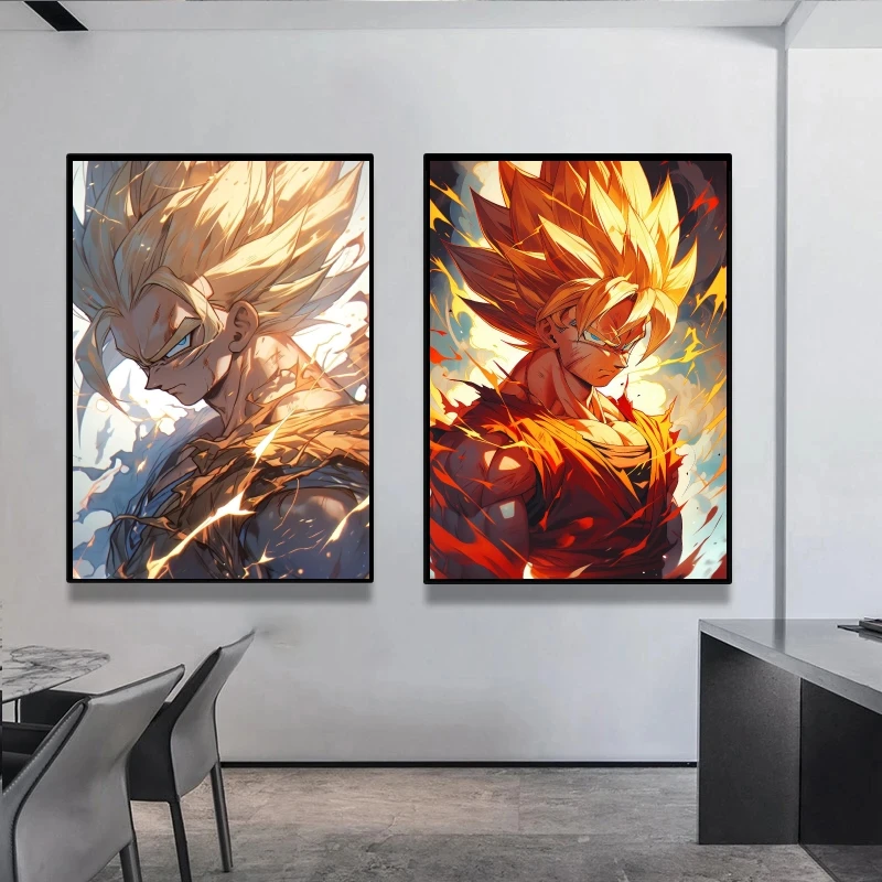 Canvas Print Comic Dragon Ball Goku Kids Room Decoration Wall Sticker Hanging Picture Gift Decoration Painting Decoration