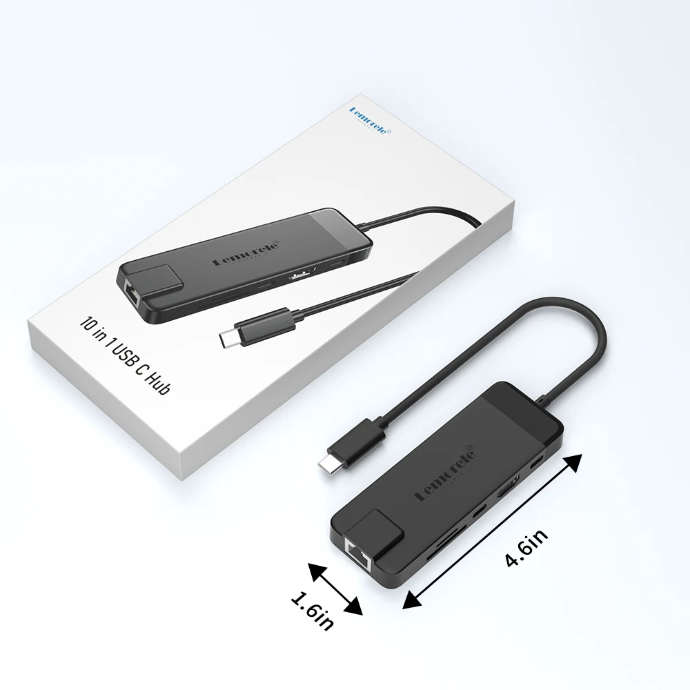 Lemorele TC93 USB C 3.0 Hub Type-C إلى 4K HDMI USB Hub 3.0 محول RJ45 PD 100 واط محطة إرساء لأجهزة الكمبيوتر المحمول ويندوز MacOS لينوفو
