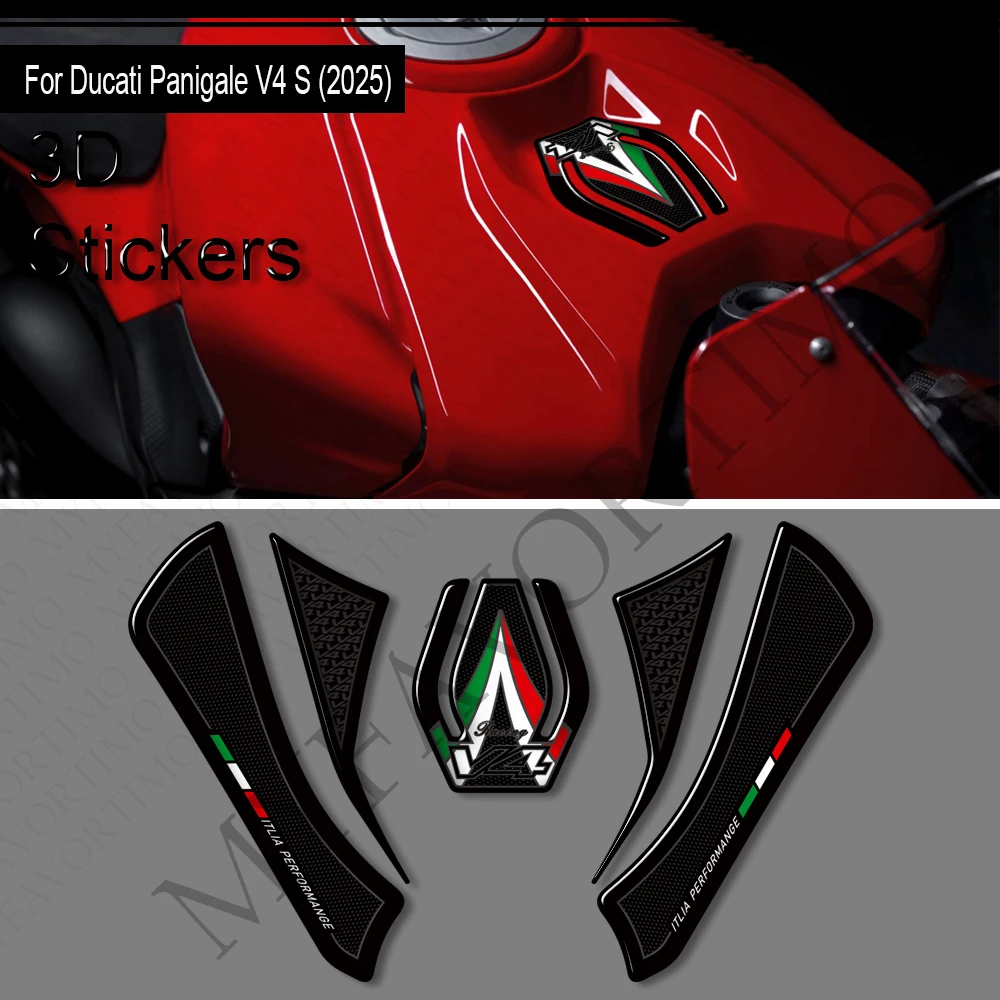Naklejki motocyklowe 2025 V4S na Ducati Panigale V4 S, żywiczne naklejki na korek wlewu paliwa, podkładka na zbiornik paliwa, wodoodporna ochrona, naklejka 3D