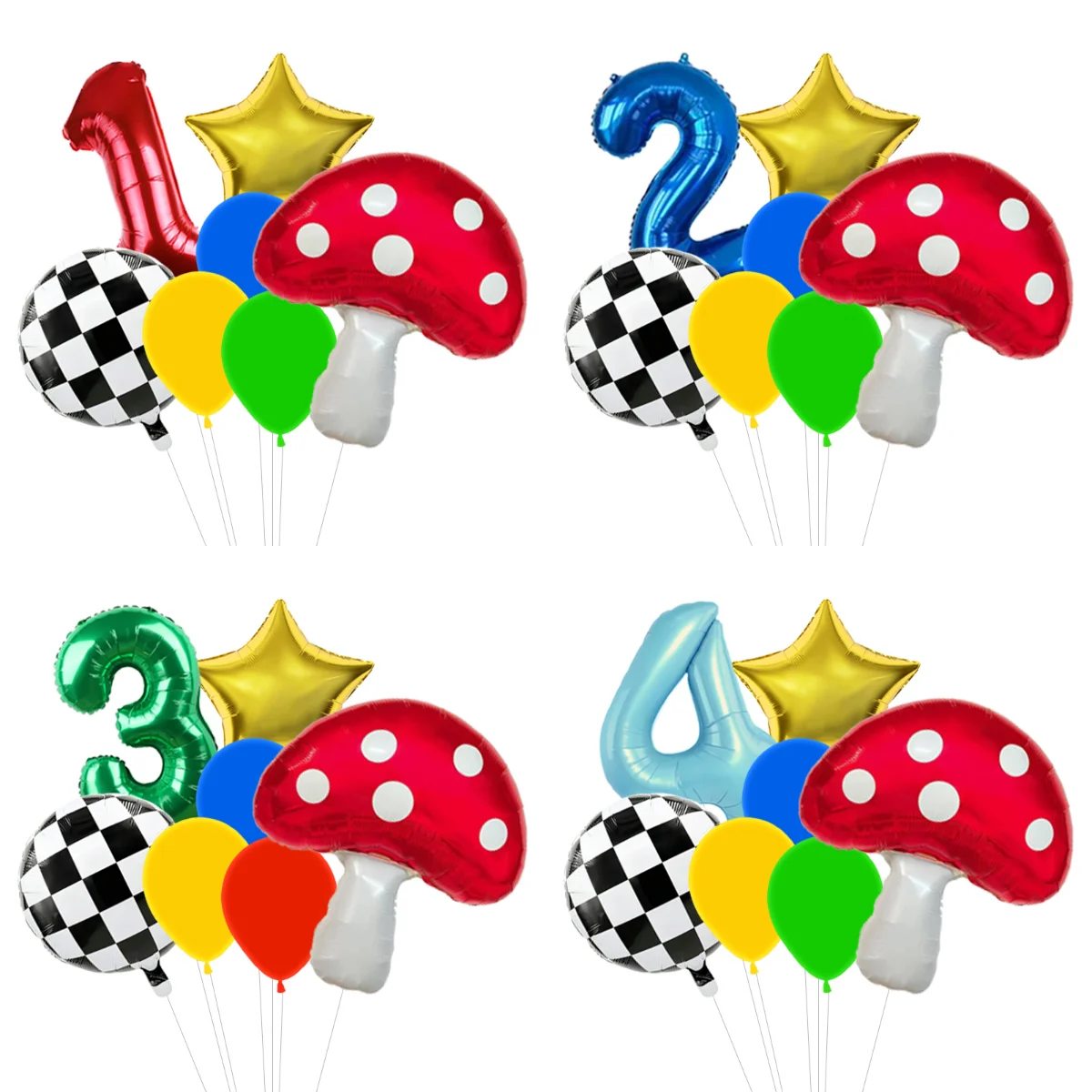Wedding Superstar - Mushroom Star Foil Balloons Garland Arch
