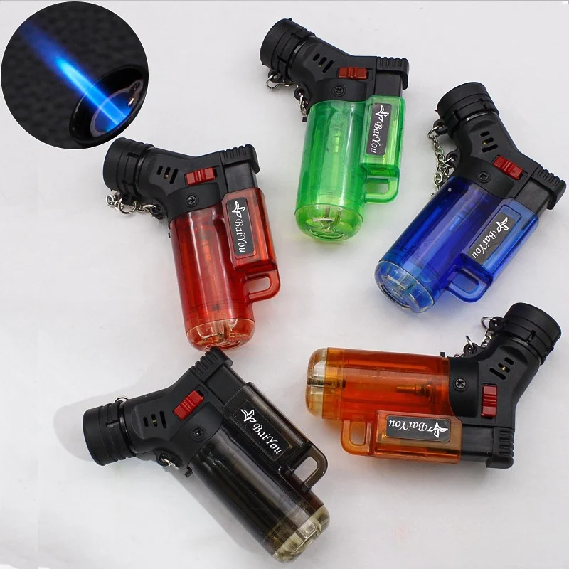 

Transparent Visible Gas Direct Injection Small Spray Guns Plastic Windproof Inflatable Cigarettes Lighters & Smoking Accessories