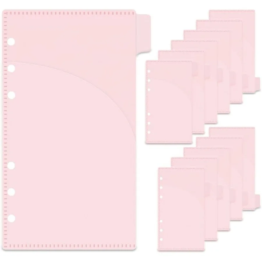 

2 комплекта конверта для наличных денег из розового полипропилена формата А6, 12 листов, 6 вкладок, разделитель для бюджетных переплетов без молнии с 2 карманами для 6 кольцевых переплетов, вставки Mo