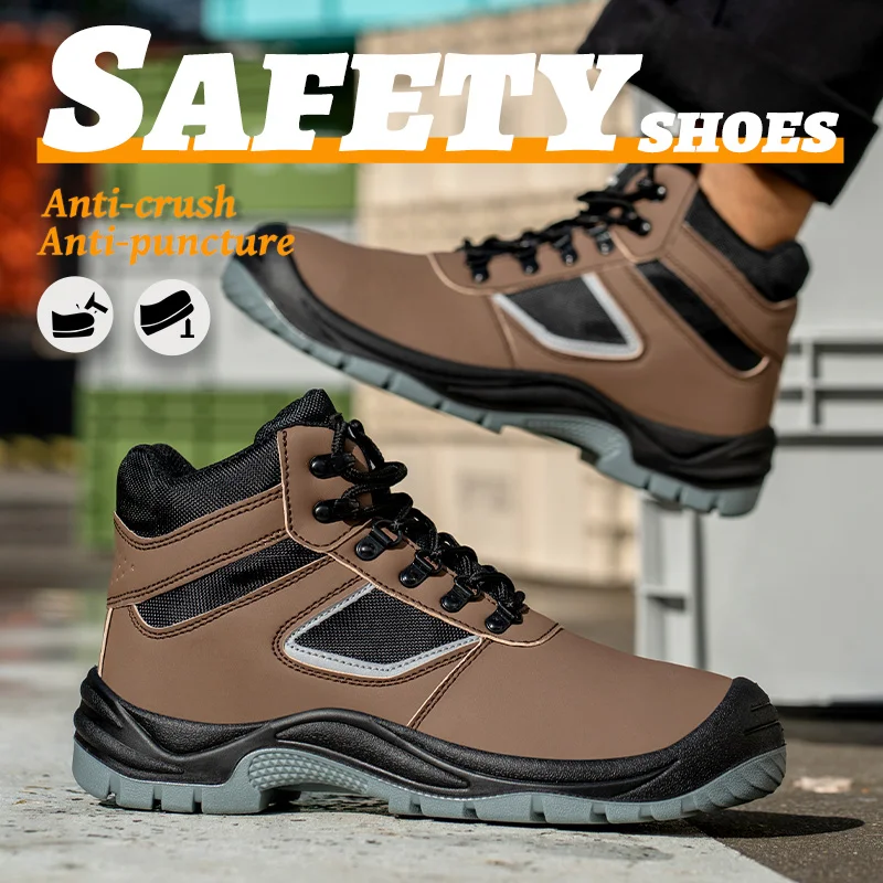 作業用安全靴＆シューズ 耐パンク カジュアルウォーキングシューズ 防水レザーシューズ メンズハイキングブーツ 産業用シューズ