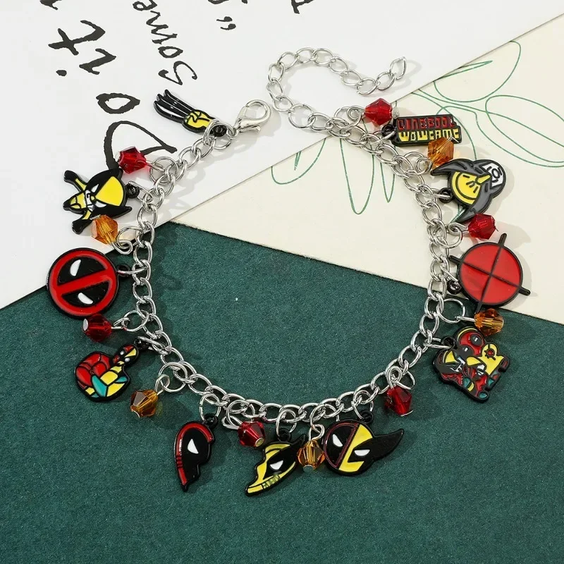 Deadpool & Wolverine Bracelet Marvels Jewelry Movie Cartoon Character Peripherals Cute Fashion Accessories Bangles Women Gifts