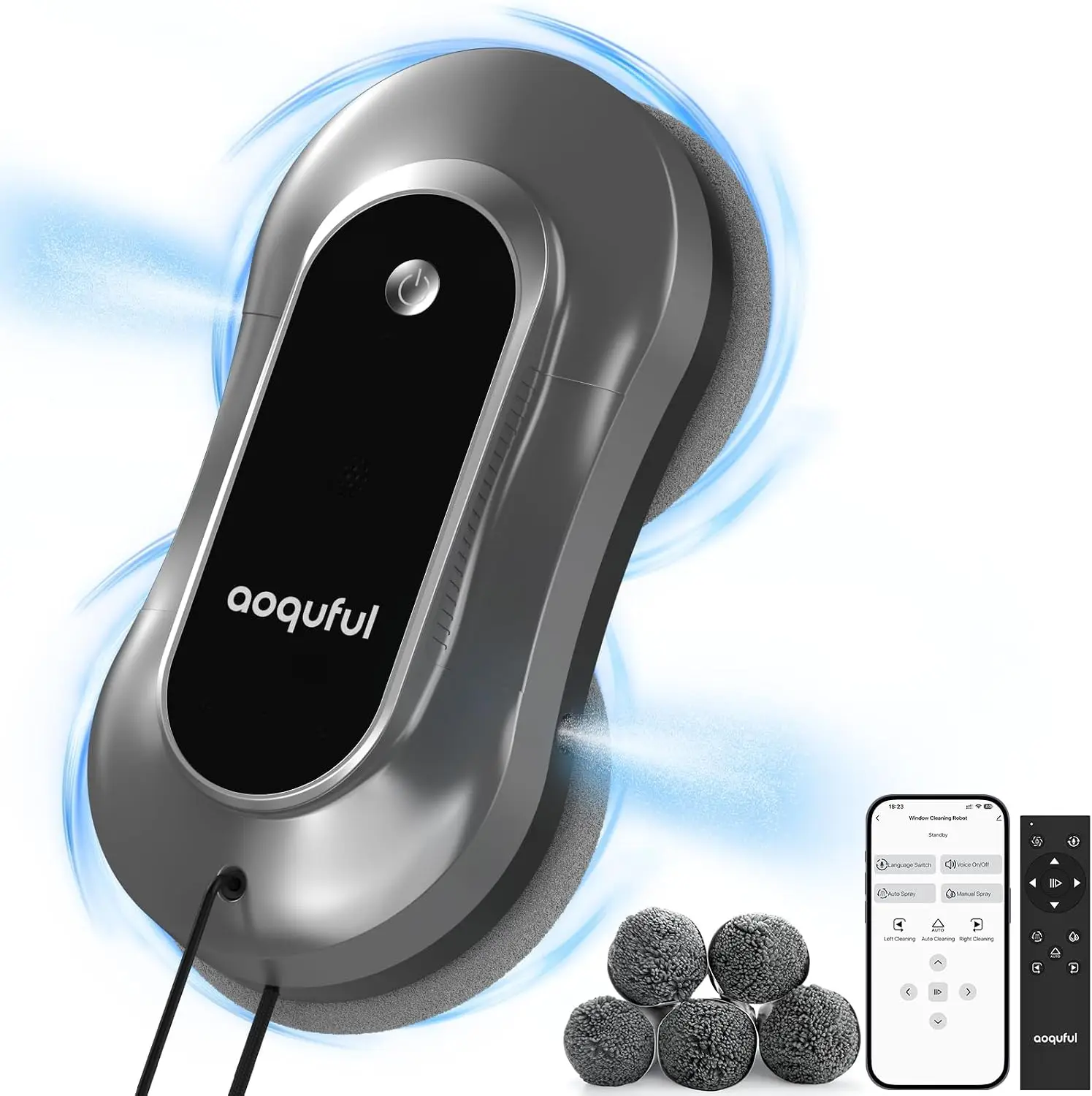 Intelligent Window Cleaning Robot - Electric Window Cleaner with Dual Water Spray, Remote & App Control, Suitable for Interior