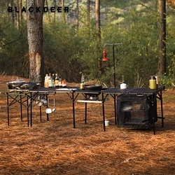 Blackdeer Outdoor Folding Combination Table Detachable Camping Table Portable Barbecue Cooking Kitchen Iron Table