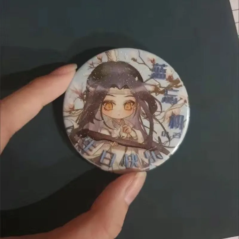 Anime Mo Dao Zu Shi Wei Wuxian Lan Wangji Cosplay metalowa plakietka arcymistrz demonicznej uprawy mężczyźni kobiety śliczna broszka biżuteria