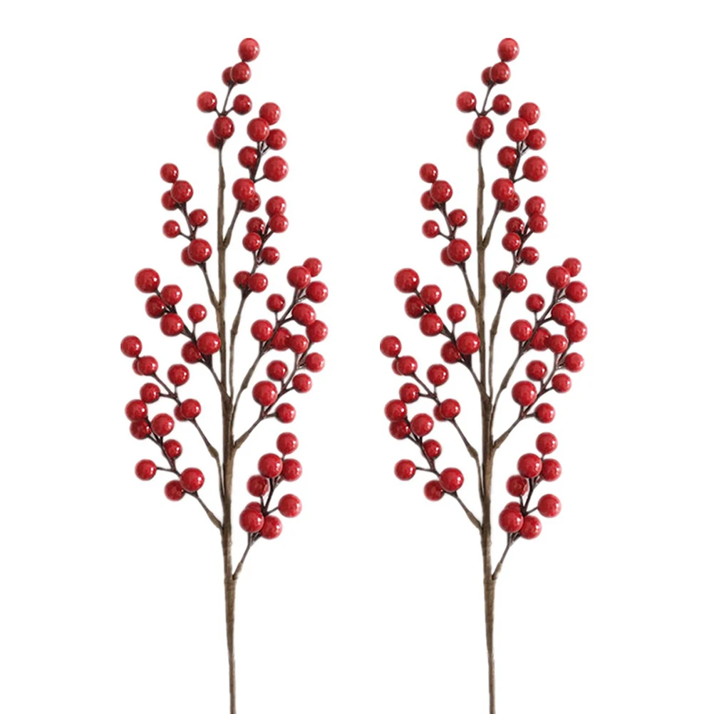 

Artificial Bouquet Flower Arrangement Accessory Berries Branches Berry Rattan for Basket Christmas Fake Vase Wreaths