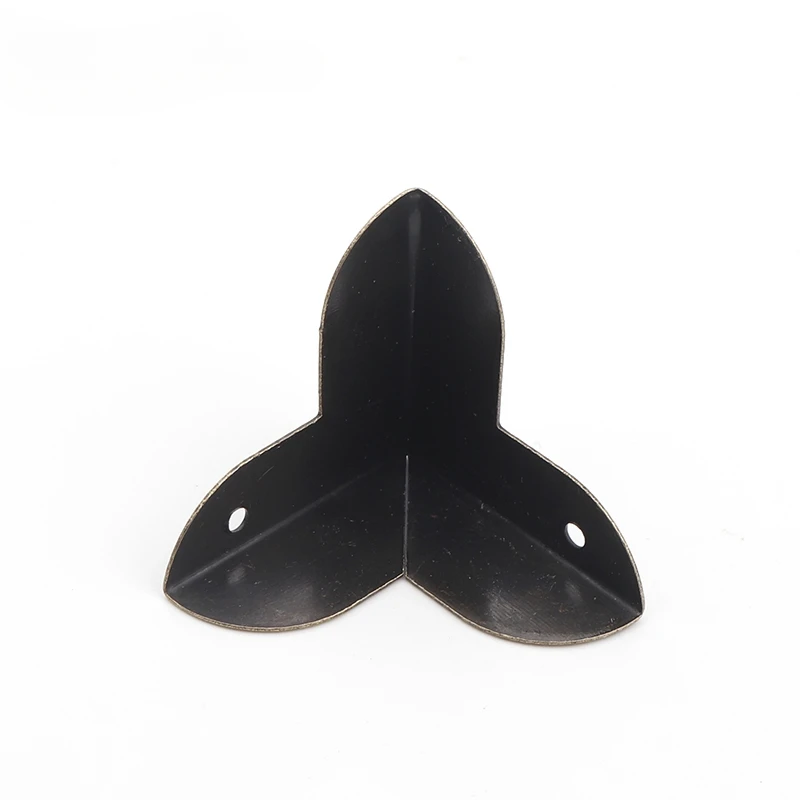 4pcs Luggage Case Box Corner Brackets Decorative Corner For Furniture Decoration Triangular Rattan Carved Bronze Tone 22*22*23mm