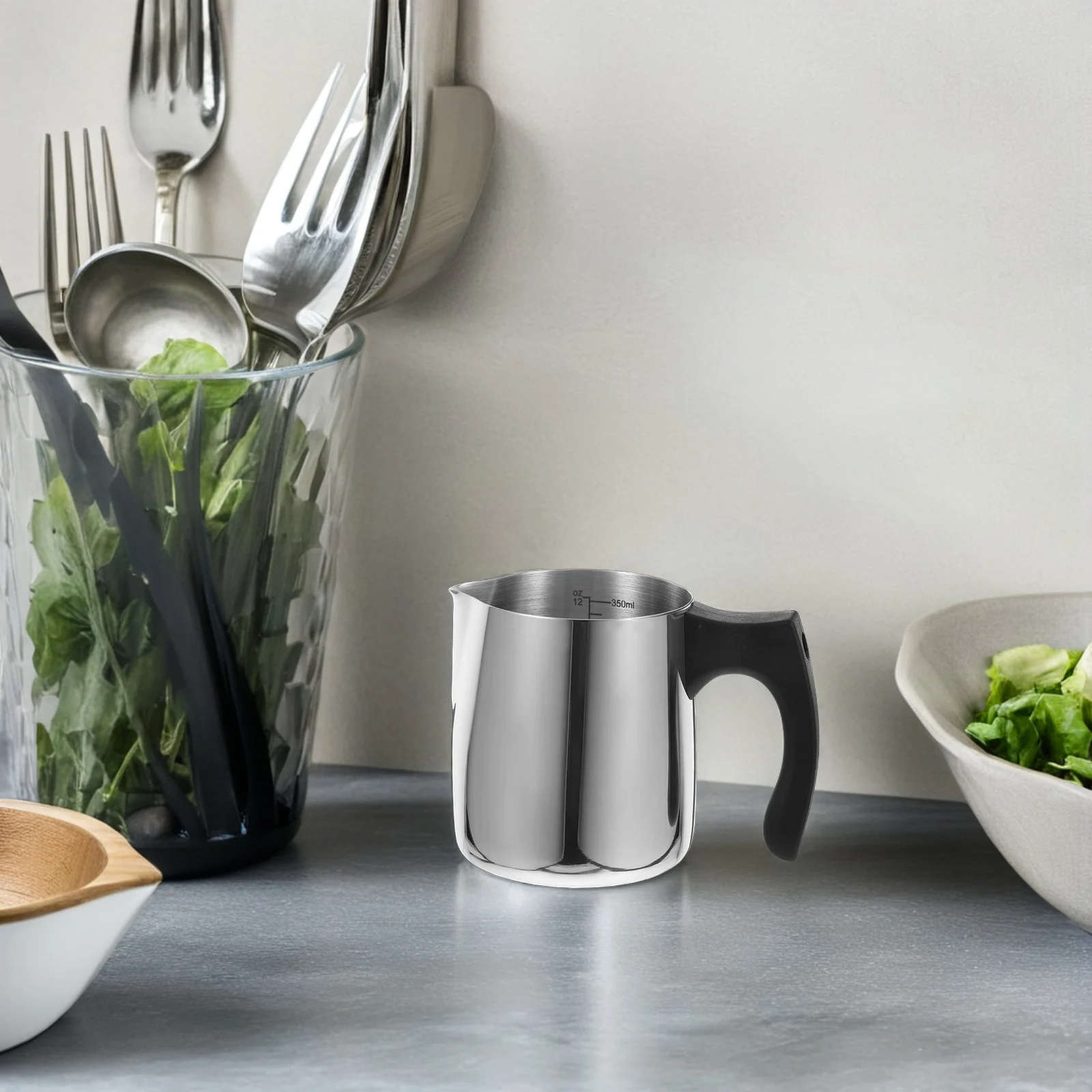 

1pcs Stainless Steel Milk Pitcher With Measurement Marks Latte Accessories Wax Melting Pot Butter Chocolate Warmer