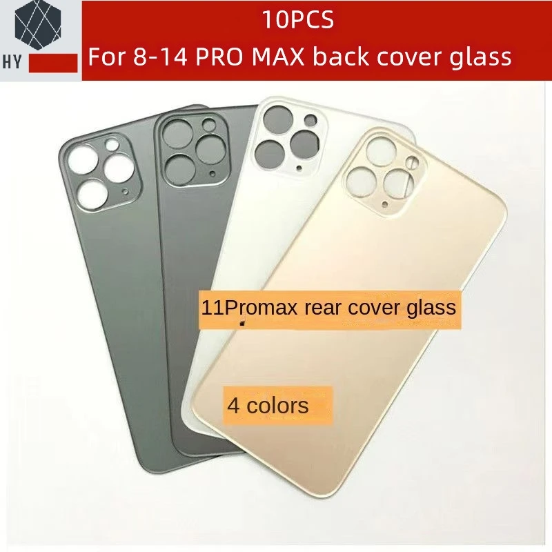 10PCS (Big Holes No Remove Camera) Back Cover Rear Door Glass For iPhone 11 Pro 8 Plus X XS XR Max 12 Mini SE 13Pro 14 14Plus