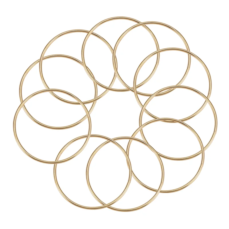 AEE4-10 Pack 3 Inch Gold Dream Catcher Metal Rings Hoops Macrame Ring For Dreamcatchers And Crafts