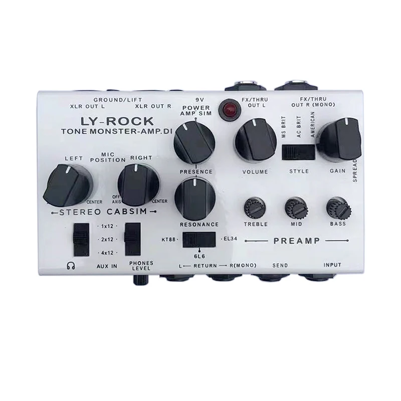 LYR Pedal（LY-ROCK）,Guitar Audio Workstation Pedal，Electric Guitar Audio Workstation，Professional Effect Pedal，White，True Bypass