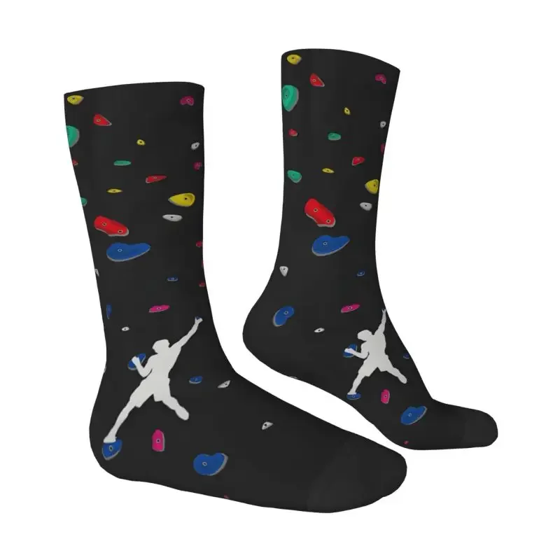 Cool Mens Climbing Boulder Wall Rock Climber Bouldering Dress Socks Unisex Breathbale Warm 3D Print Crew Socks