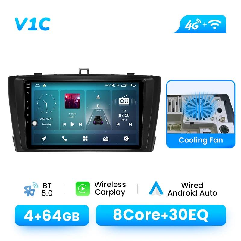 Autoradio Speler Voor Toyota Avensis 2009-2015 Android 14 8GB 128GB GPS Navigatie Draadloze Carplay DSP AI Voice Audio Multimedia