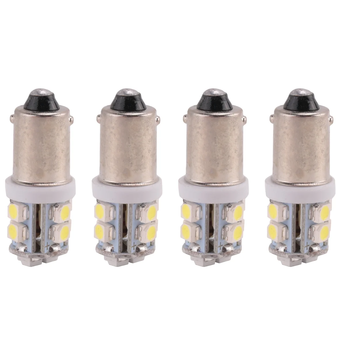 4x T11 BA9S T4W 233 BAYONET 10 SMD LED سيارة إسفين الجانب الداخلي ضوء لمبة بيضاء XY