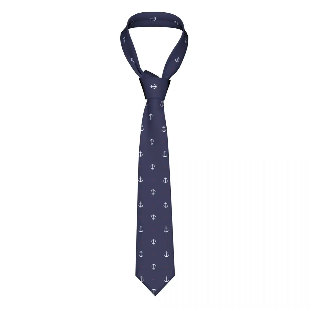 Anchor Navy Neckties Men Casual Polyester 8 cm Classic Neck Tie for Men Daily Wear Gravatas Gift