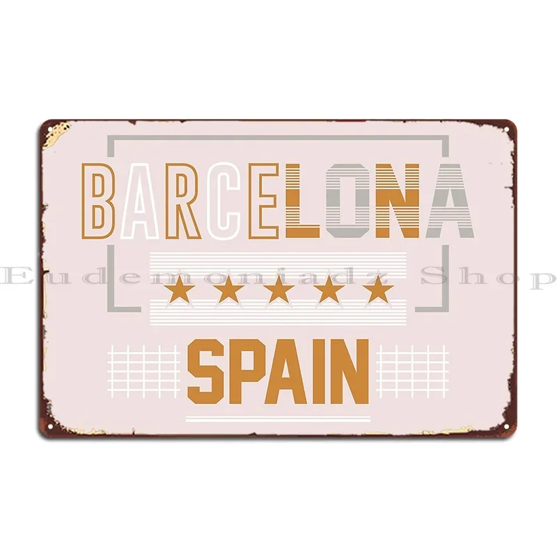 Barcelona Metal Sign Wall Cave Iron Painting Poster Cinema Tin Sign Poster