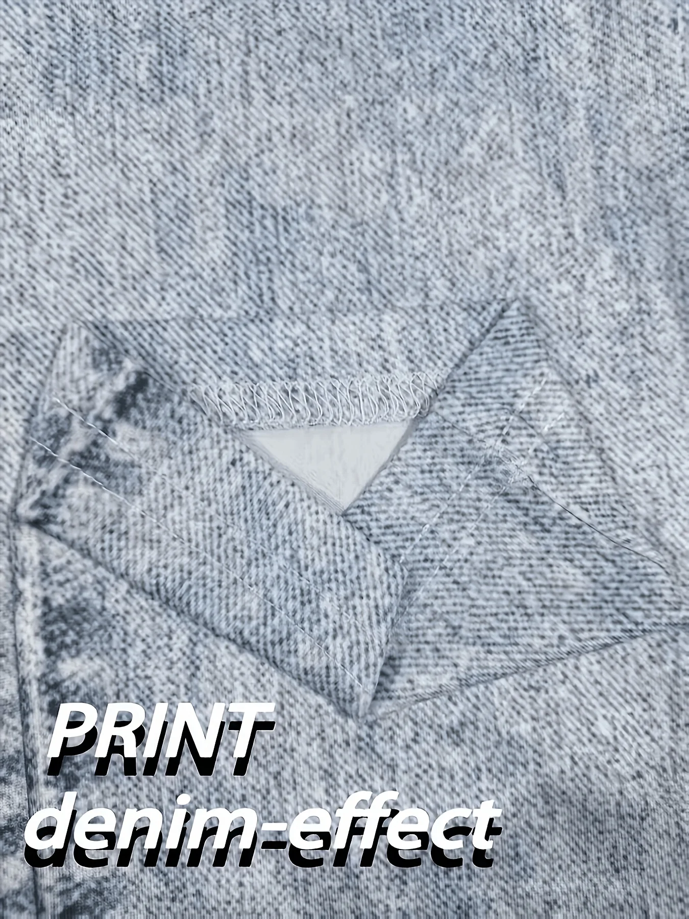 Bedruckte Bermuda-Shorts aus Fake-Denim für Damen, sportliche Freizeithose mit hoher Taille, Sommerhose im Street-Style – Detail 6