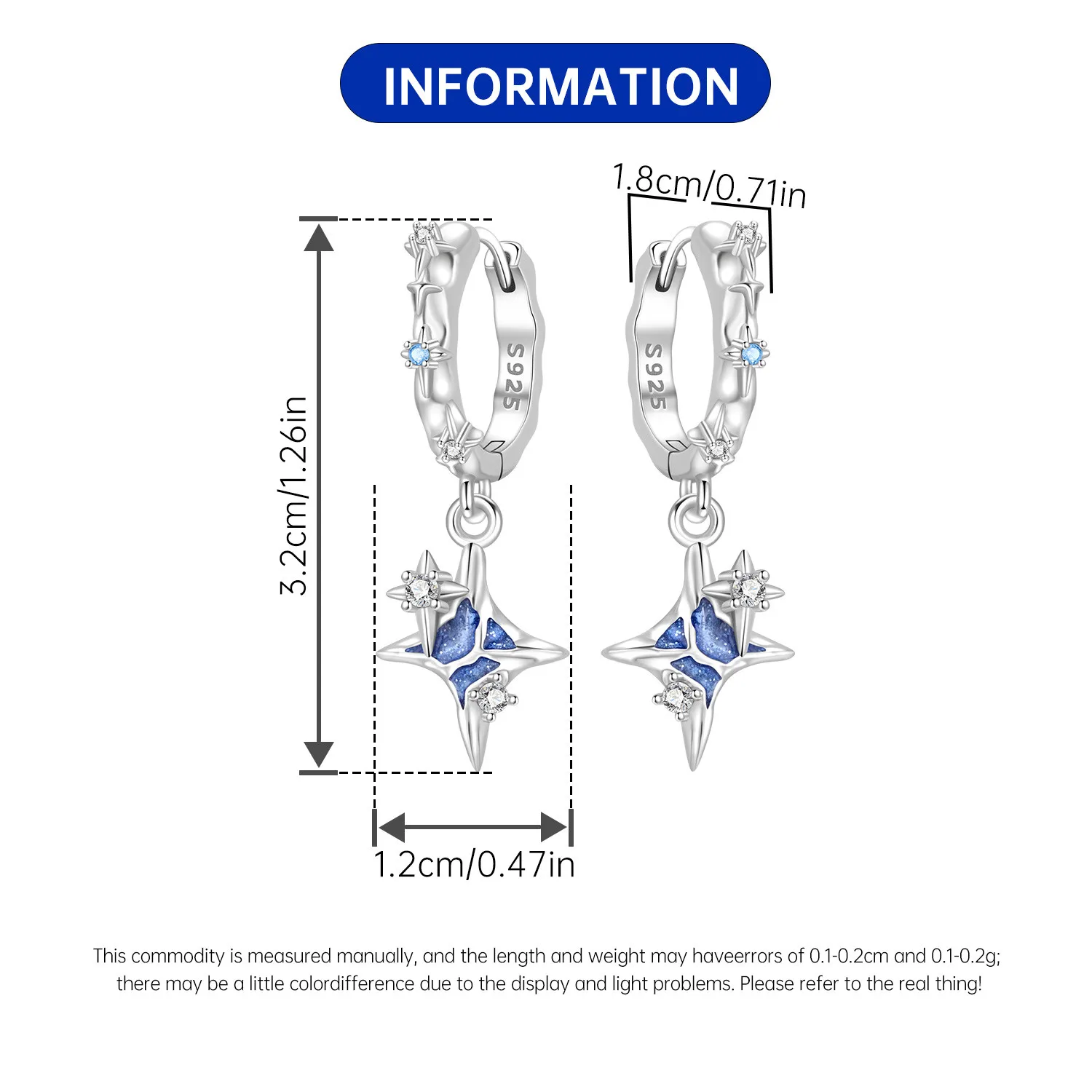 Original 925 Sterling Silber Ohrringe Himmelskundliche Sonne Stern Mond Tropfenohrringe für Frauen Täglicher Geburtstags- Valentinstags-Schmuck Geschenk – Detail 32