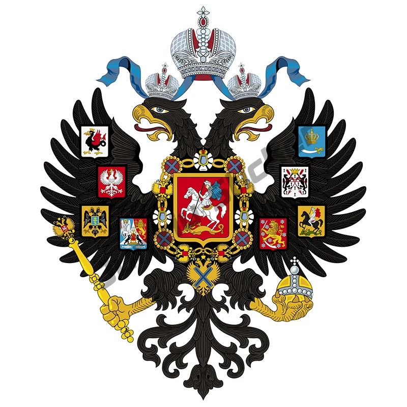 N520# Car Sticker Russian Two Headed Eagle Flag Russian Federation Moscow Eagle Emblem Waterproof Car Decal Bumper Sticker