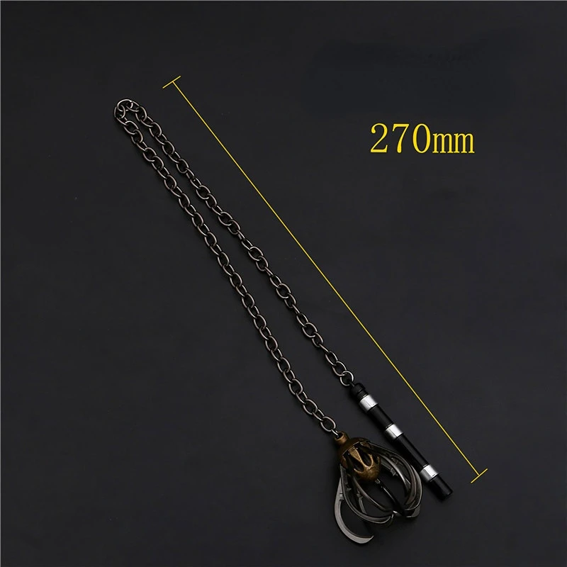 52cm Nine Claw Hook testa a ghigliottina Hunter antico cinese Full Metal Chain nascosto modello di arma decorazione artigianato collezione di giocattoli