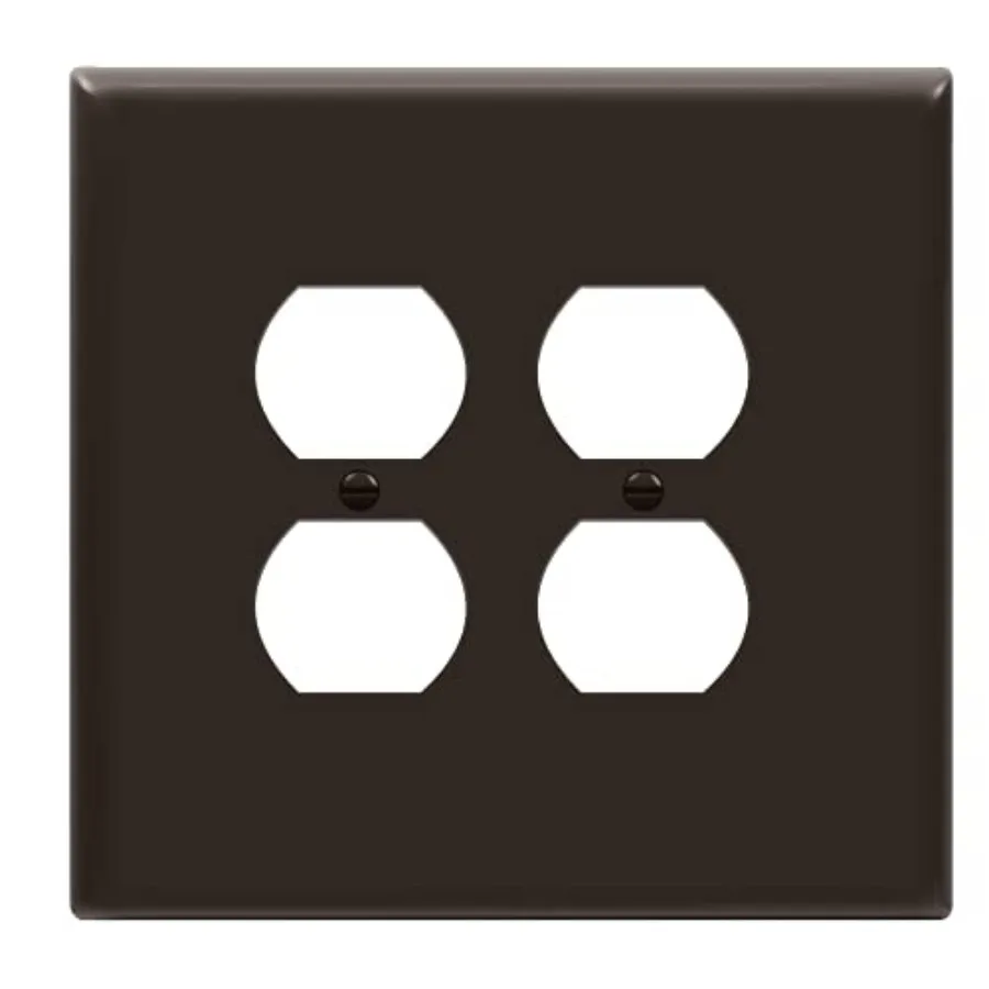 

Double Duplex Receptacle Cover, Two Gang Outlet Wall Plate, Gloss Finish, Oversized 2-Gang 5.5" x 5.5", Unbreakable Polycarbona