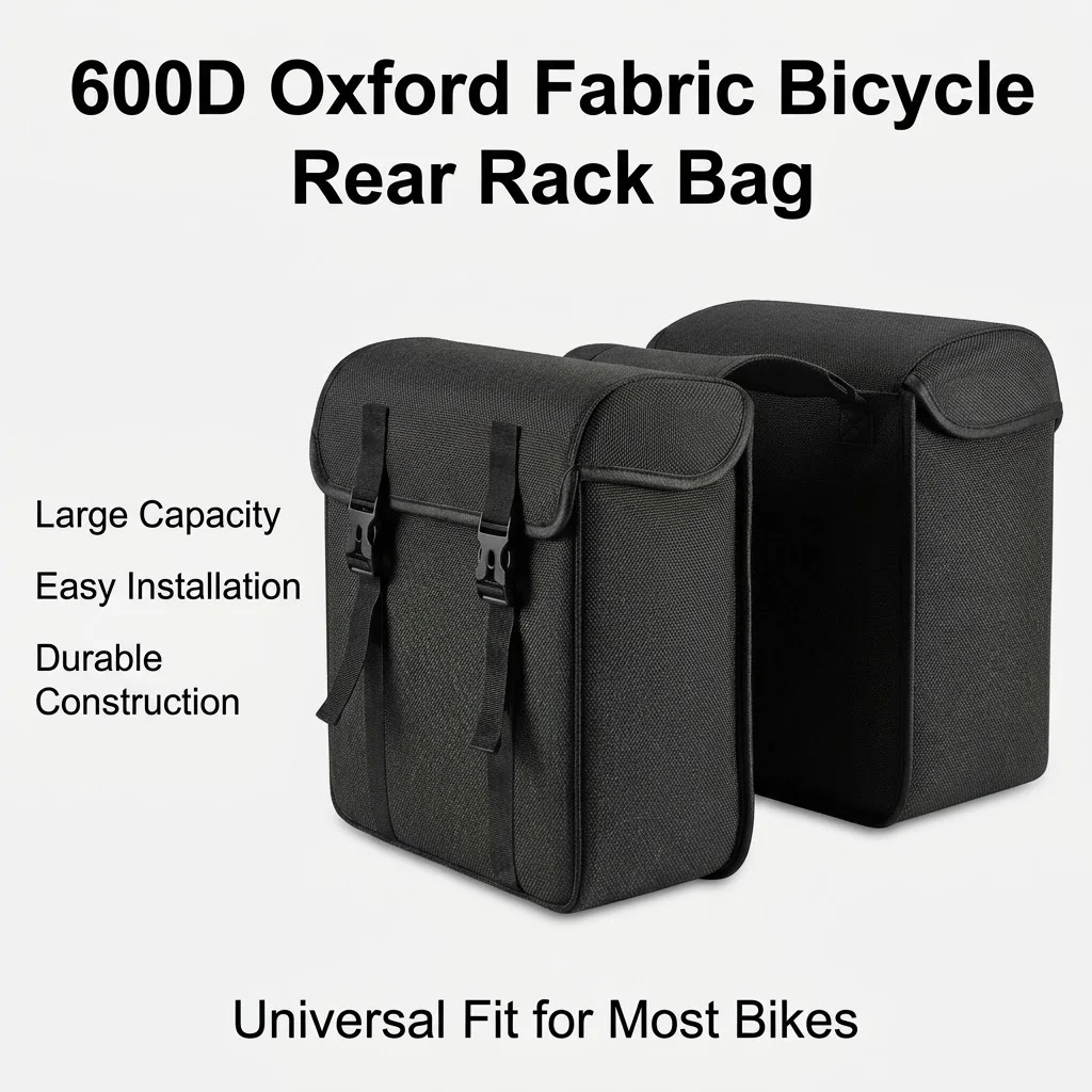 40L Wasserdichte Fahrrad-Gepäckträgertasche, E-Bike-Pendeltasche für Elektrofahrräder, Große 600D Oxford Hecktasche, Reisetasche für Mountainbiking und Urban Cycling