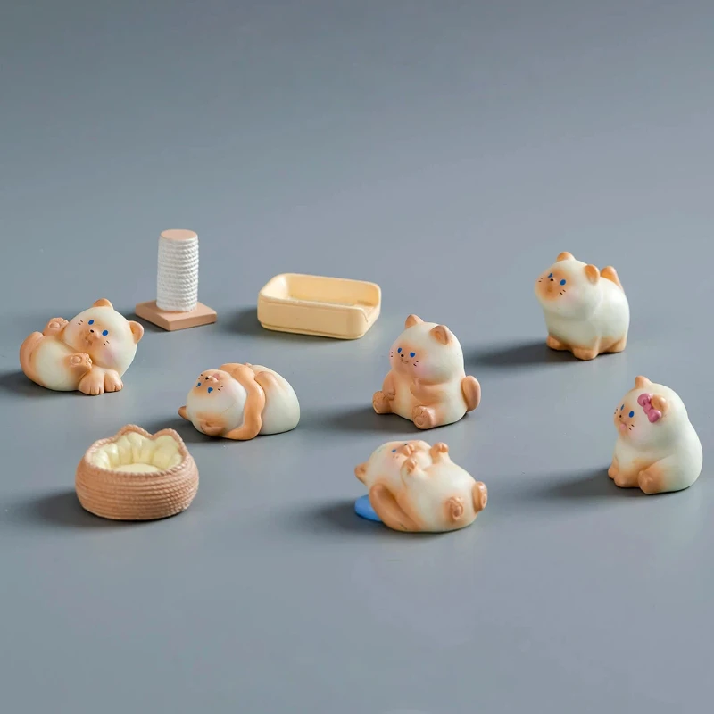 

Miniature Cat Collectible Figurine Toy - Cute Cat Design Suitable For Home Decoration， Miniature Landscape， And Tabletop Decorat