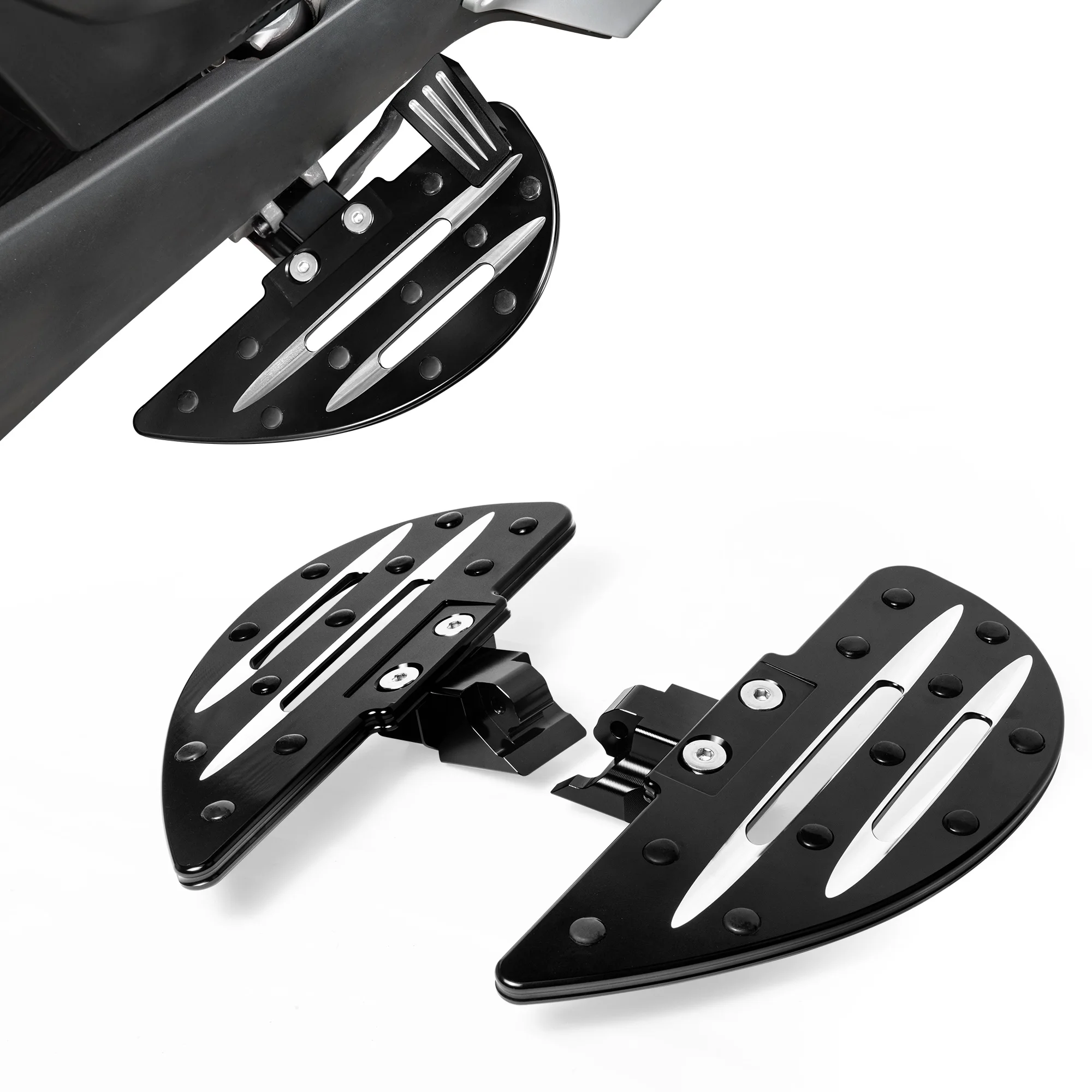 ألواح أرضية كبيرة على شكل خفاش للدراجة النارية مسند للقدمين ألواح قدم للراكب الأمامي لـ Can-Am Ryker 600 900 / Rally Edition