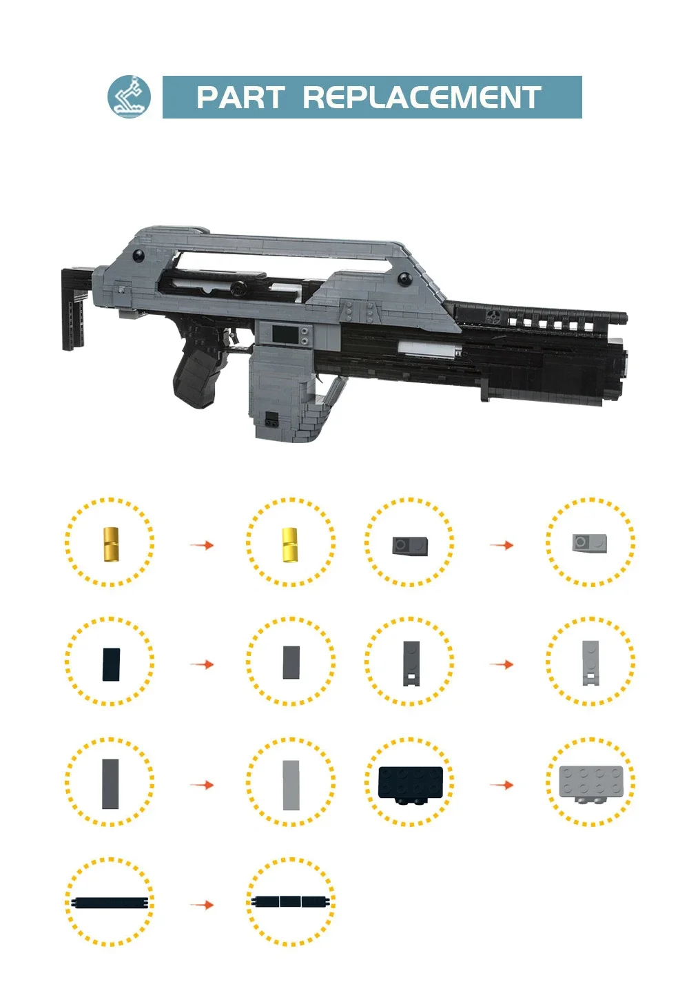 Film Merchandise Alien Waffe M41A Pulse Rifle Bausteine MOC-32968 Kreative Montage Modell Puzzle Kinder Spielzeug Geburtstag Geschenk