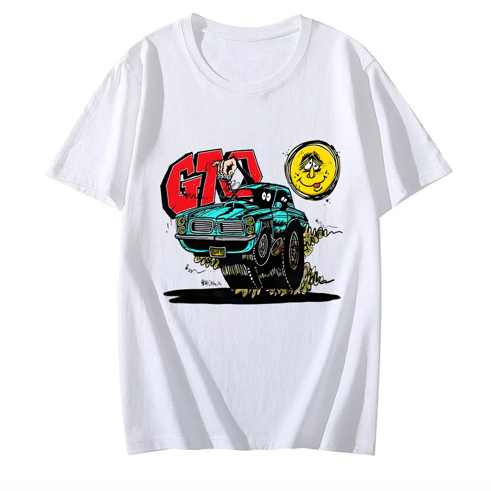 Retro GTO Car T Shirt Funko Pop Manga Gothic Tee-shirt Short Sleeve Comfortable Punk Tshirt Camiseta Hombre Round Neck Clothing