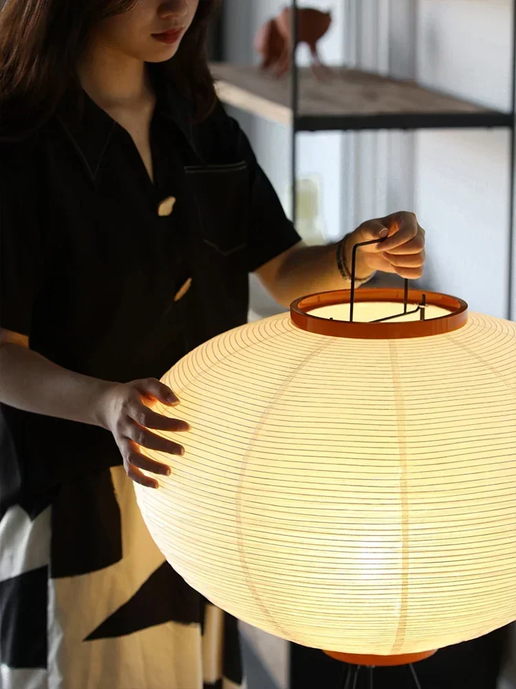 Noguchi Akari Rice Paper Floor Lamp Japanese Wabi Sabi Vintage Standing Light for Bedroom Living Room Bedside Classic Home Decor