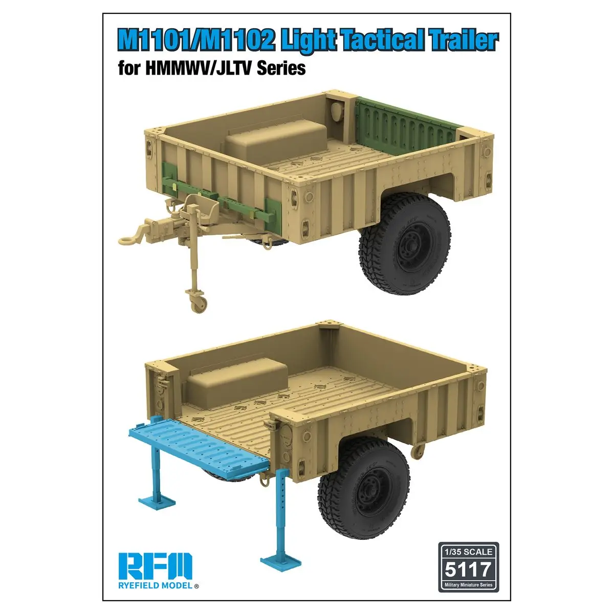 

RYEFIELD MODEL RFM RM-5117 1/35 M1101/M1102 Light Tactical Trailer - Scale Model Kit