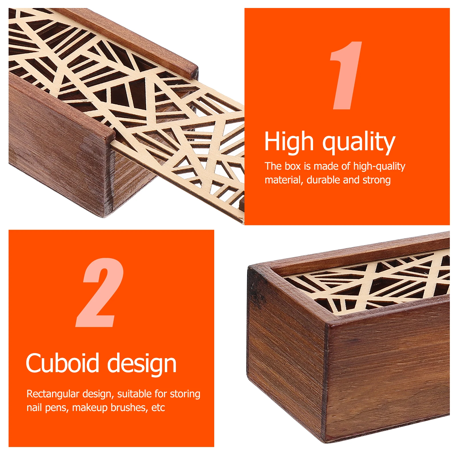 

1pc Wooden Pen Box Multifunctional Stationery Storage Box For Pencil Eraser Student School Office Home Gift Scratch