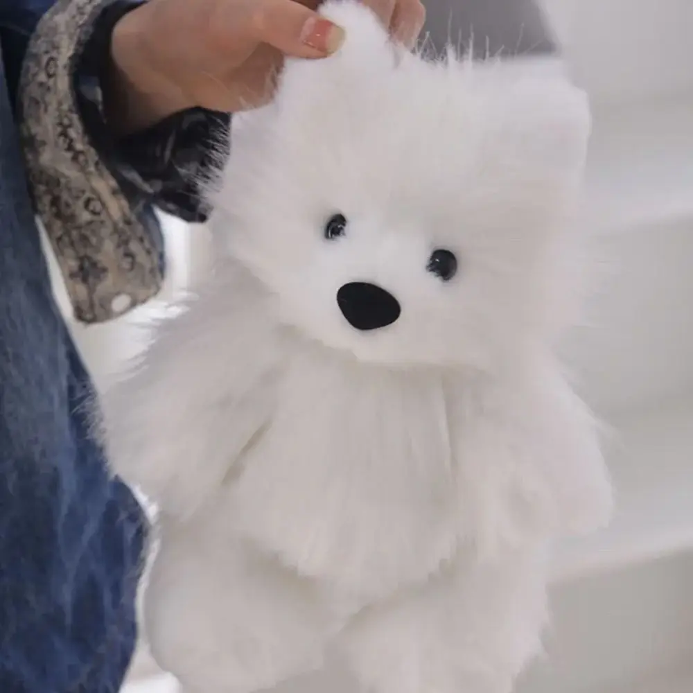 Samoyed tas bahan boneka Corgi Diy anak anjing bahan mewah dengan perekaman Kit bahan hewan mewah Diy dapat bergerak telinga