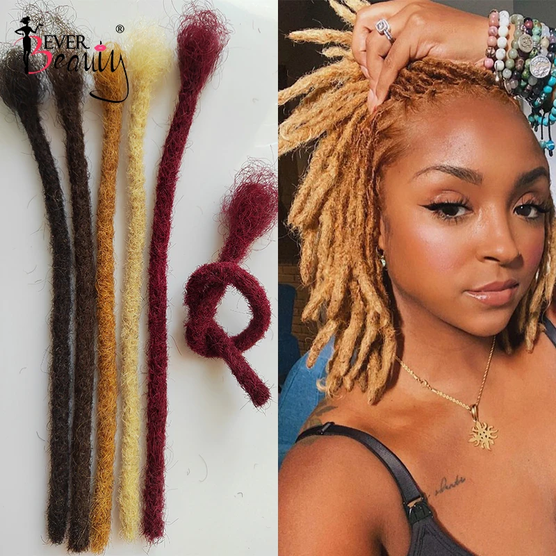 Sempre Beleza-Afro Kinky Curly Loc extensões de cabelo, Cabelo Humano Trança, Dread Locs, Natural Crochet Tranças, mongol em massa