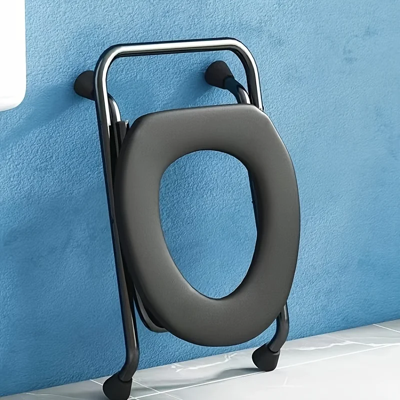 1 مرحاض قابل للطي على شكل حرف O، خالي من الصدأ، يحمل 250 رطلاً، سهل التنظيف، مناسب للنساء المسنات والحوامل، يمكن استخدامه كقعد حمام