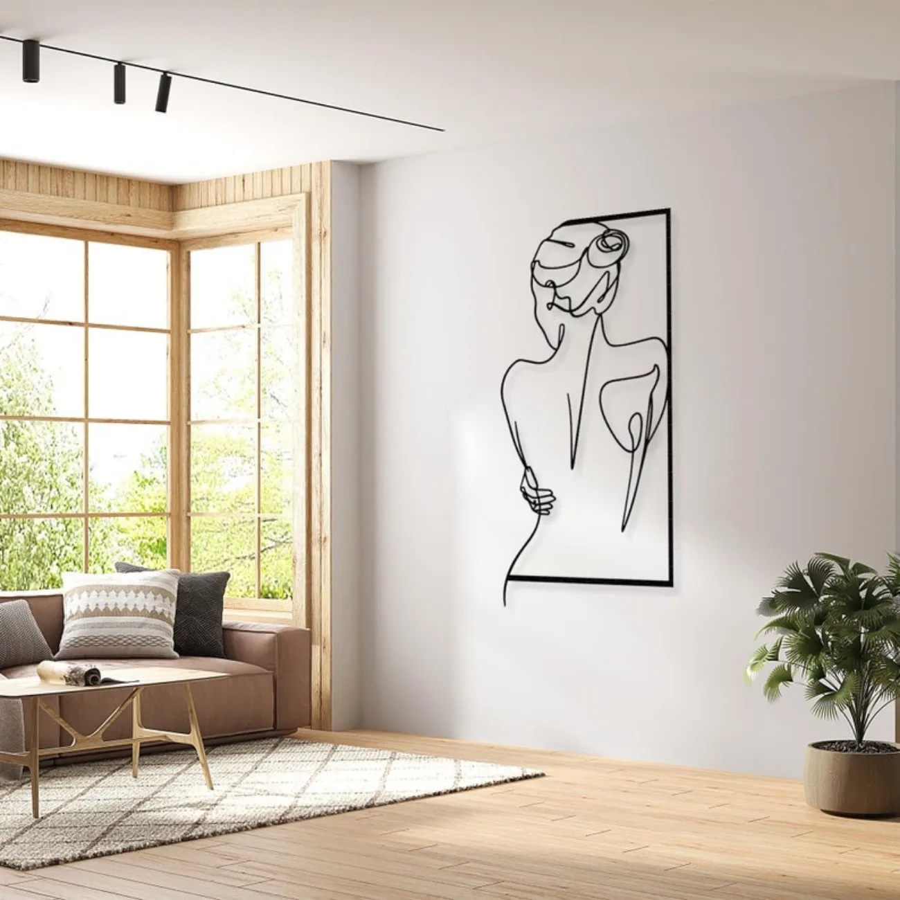 CIFBUY Metal Wall Art Woman Body Line Iron Sculpture Sensual Feminine Bathroom Home Decor Hanging Gift