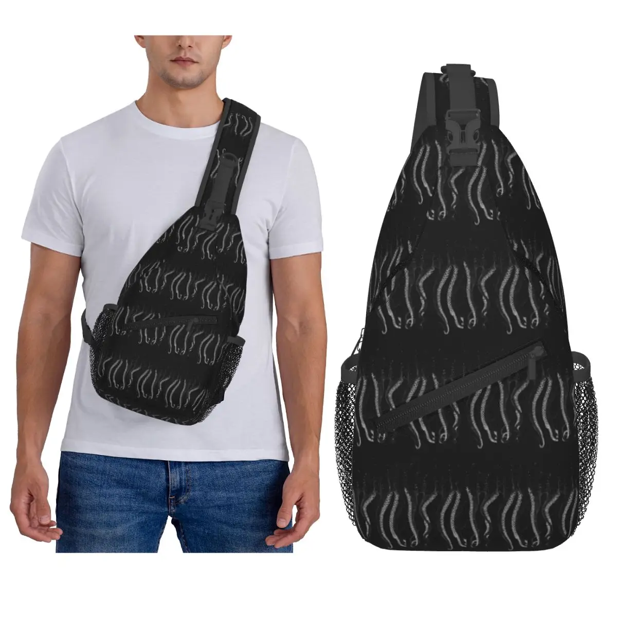 Octopus Tentacles 17 Chest Bag Men Sling Crossbody Backpack Chest Bag Traveling Hiking Daypack Shoulder Bag