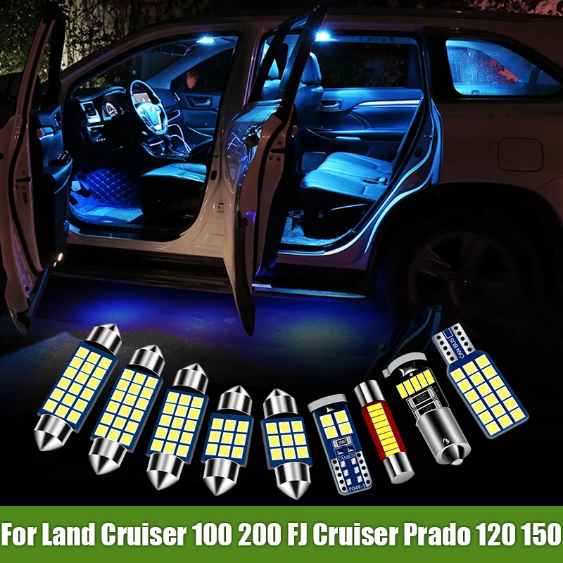 

For Toyota Land Cruiser 100 200 LC100 LC200 FJ Cruiser Prado 120 150 Car Interior LED Vanity Mirror Lamps ​Dome and Trunk Light