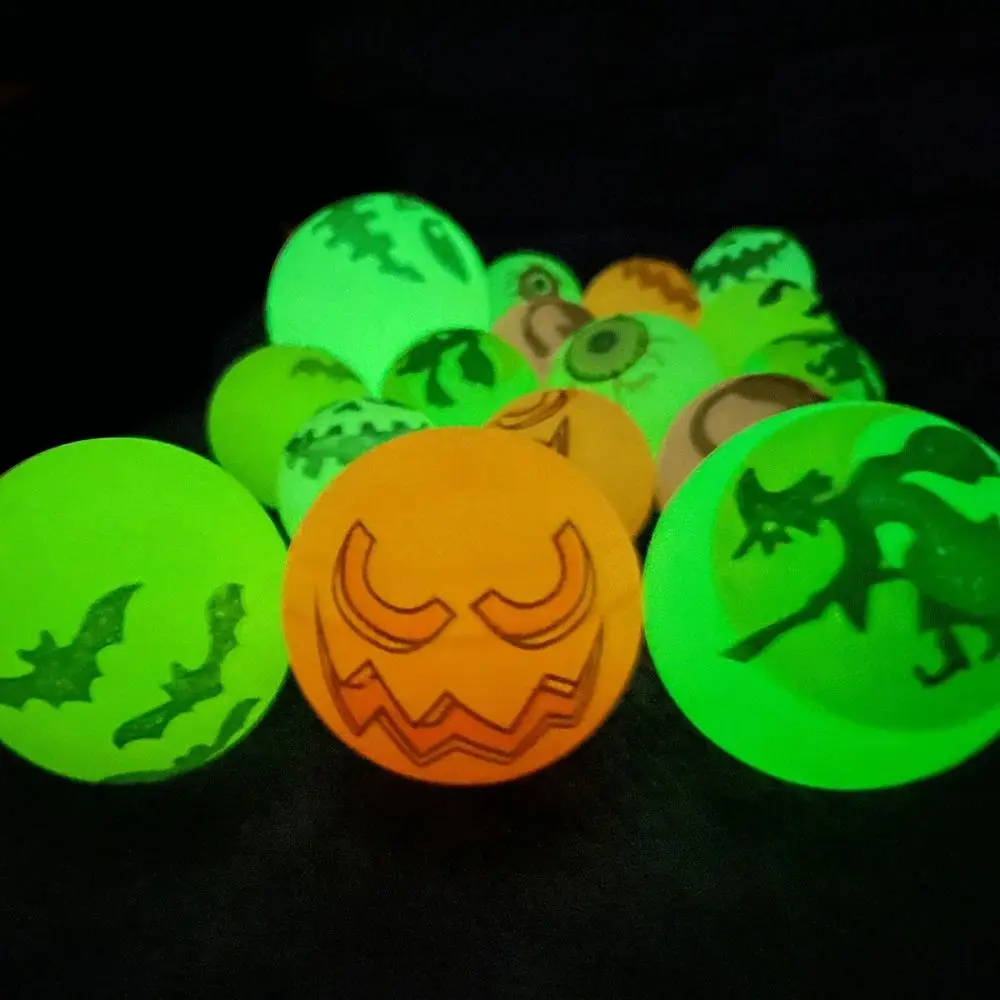 10 ชิ้น/เซ็ต Glow-in-the-Dark ฮาโลวีน Bouncy Balls ยืด Eyeballs น่ากลัว Bouncy Eyeball 32 มม.สนุก Luminous Bouncy Balls