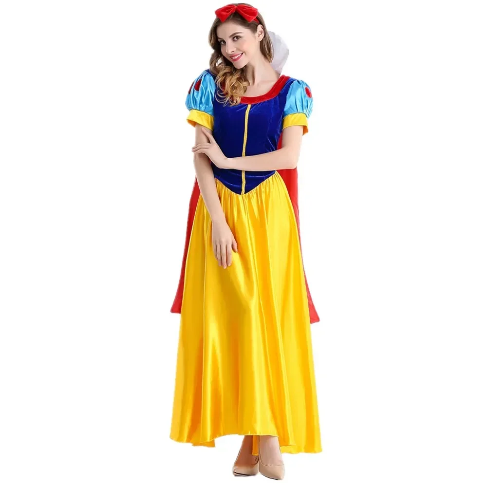 Halloween Adult Cartoon Snow White Princess Cosplay Costume Holiday Party Fantasia Christmas Wear Fancy Dress