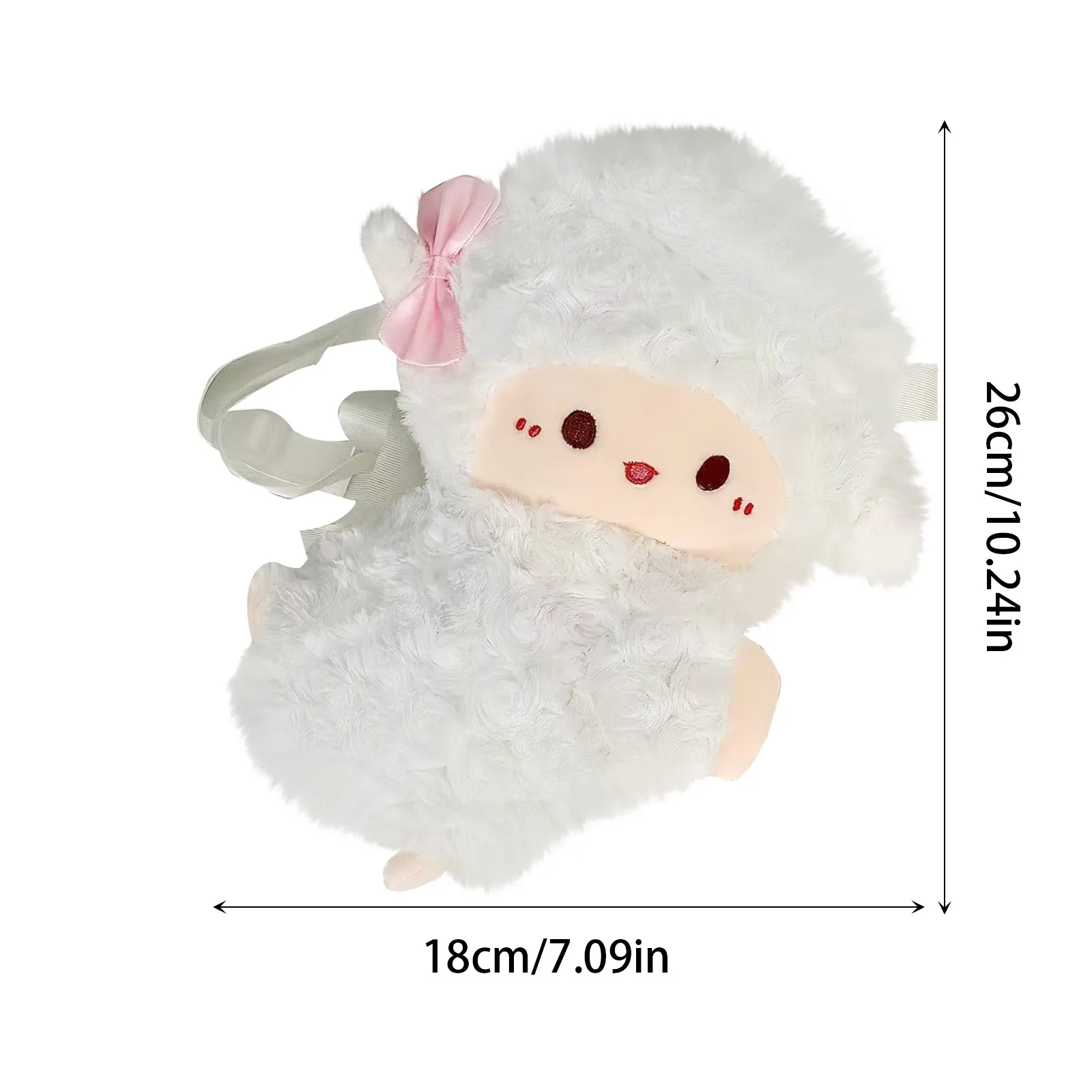 حقيبة كروسبودي لطيف مصباح أفخم الأبيض الأغنام حقيبة محشوة الحيوان الكرتون محفظة حقيبة كتف Crossbody فتاة حقيبة صغيرة على ظهره الهدايا