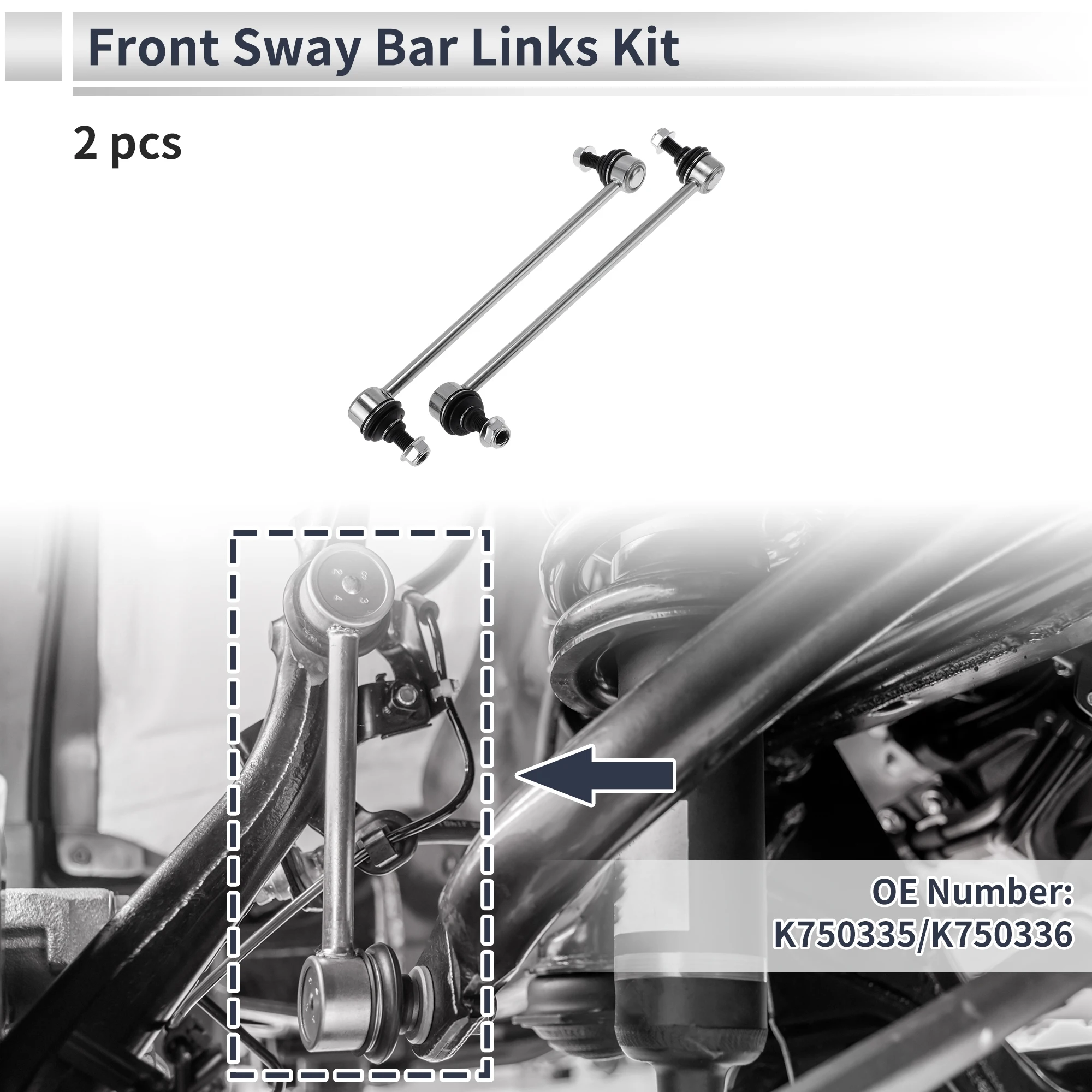 

X Autohaux Front Stabilizer Bar Links No Bushing for Mercedes-Benz C230 No.K750335/K750336