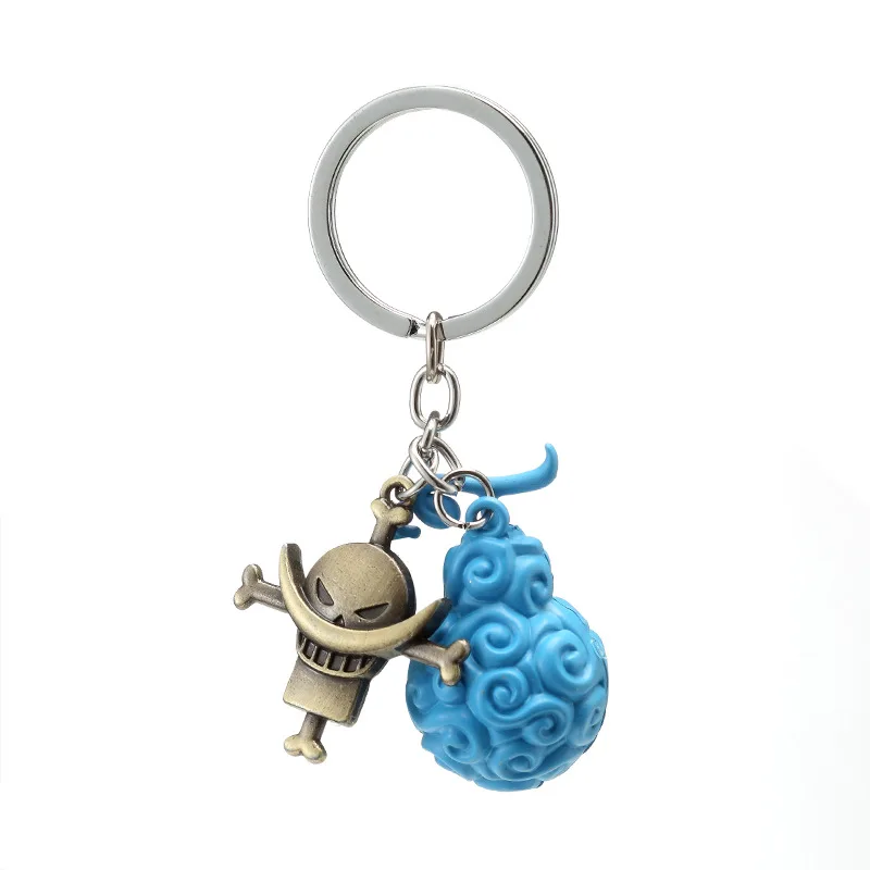 Porte-clés en métal One Piece, jouets de dessin animé anime, beurre, Luffy, ZanLaw, porte-clés SAFFruit, pendentif de sac, ornement de voiture, cadeau de Noël