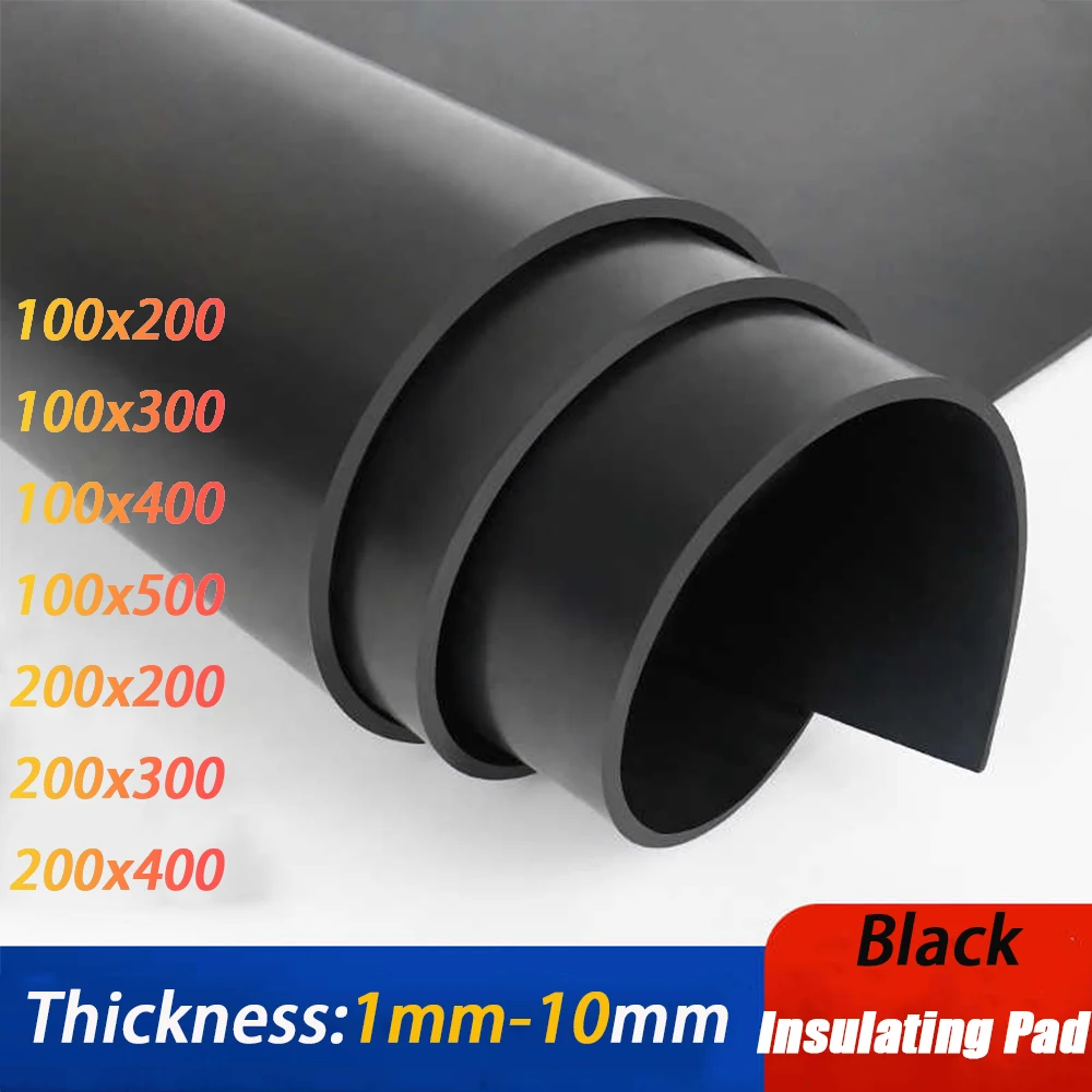 Plaque en caoutchouc noir épais de 1 à 10mm, résistante à l'huile, antidérapante, coussin isolant noir, caoutchouc industriel absorbant les chocs, 1 pièce