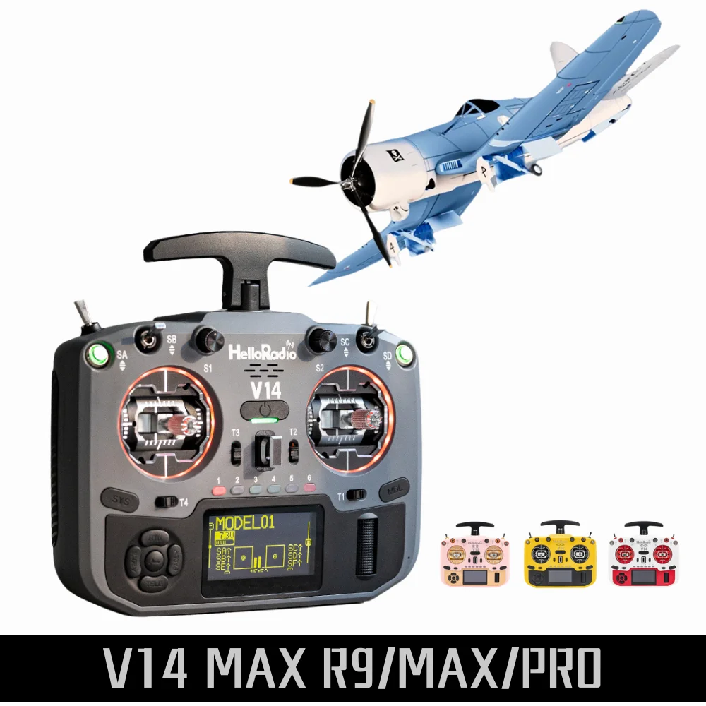 HelloRadio V14 MAX R9/MAX/PRO ELRS Left-Handed Color Open-Source Remote Control for FPV Aircraft – High-Frequency Head with Meta